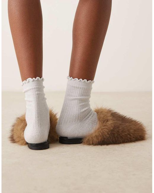 ASOS Natural Mimic Flat Mules