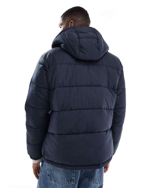 JJ Rebel Blue Puffer Jacket With Hood for men