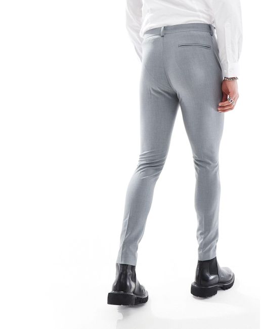 ASOS Blue Super Skinny Suit Trousers for men