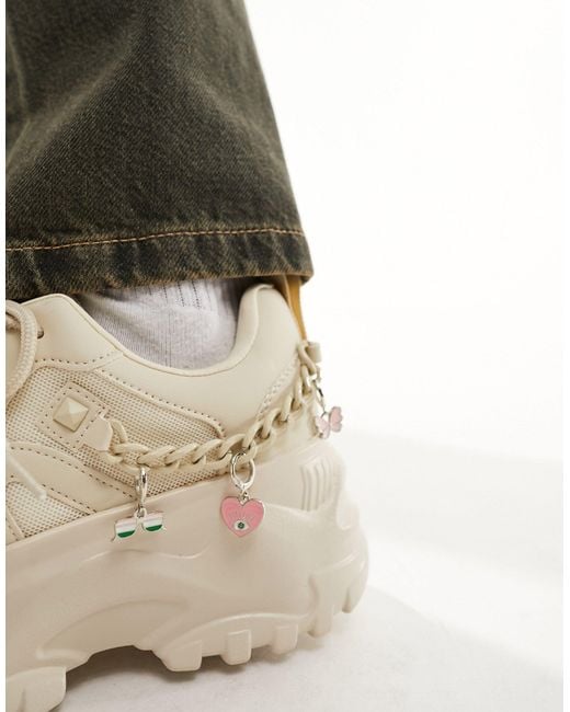 Call It Spring Black Major Super Chunky Sneakers With Charm Detail
