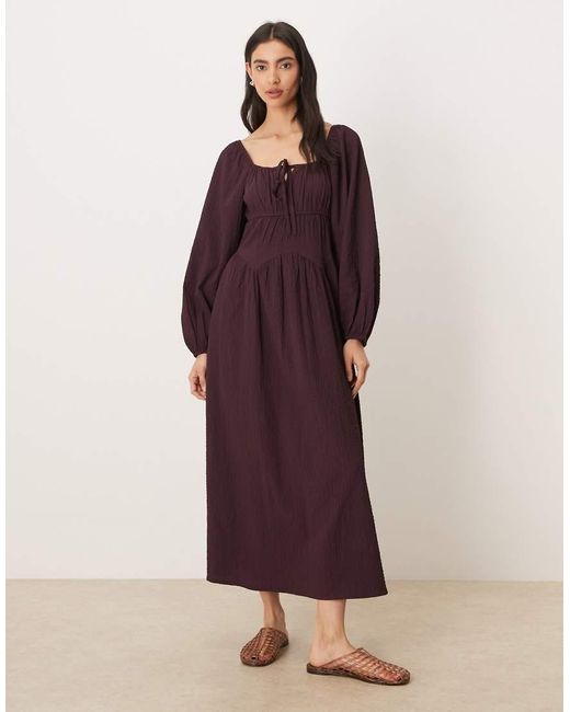 Wednesday's Girl Purple Long Sleeve Midaxi Dress