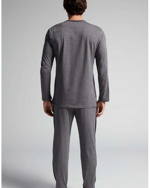 Intimissimi Gray Long Superior Cotton Pyjamas for men