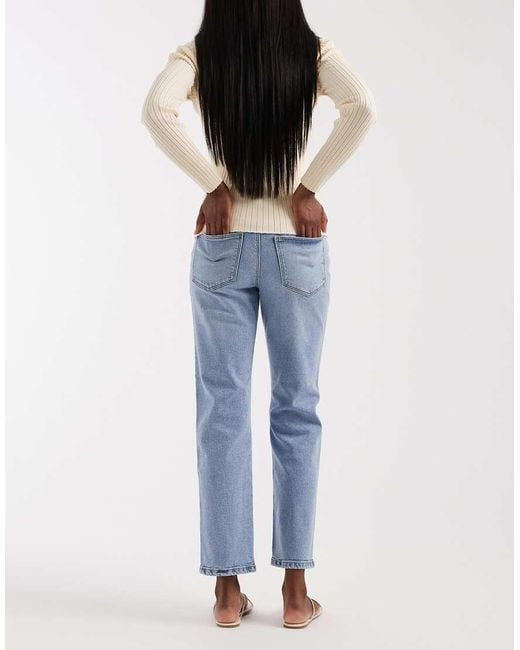 Vero Moda Blue Amara Straight Leg Ankle Length Stretch Jeans