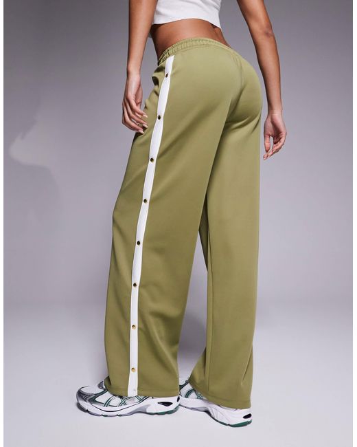 ASOS Gray Wide Leg jogger With Stripe And Poppers