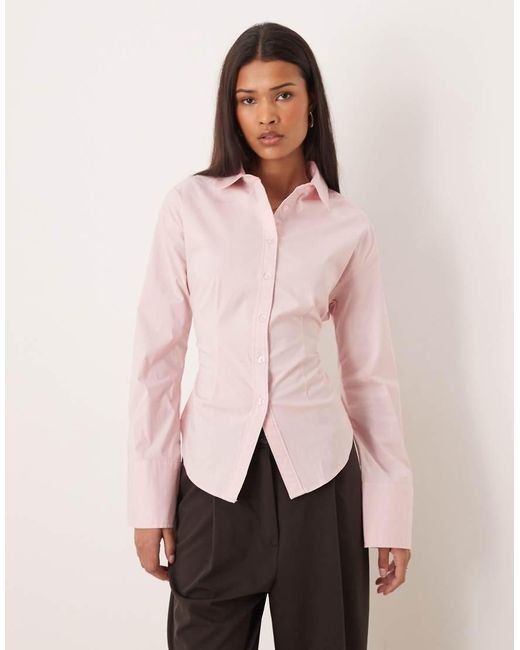 Gina Tricot Pink Cinched Waist Blouse