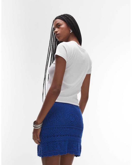 TOPSHOP Blue – rara-minirock aus häkelstrick