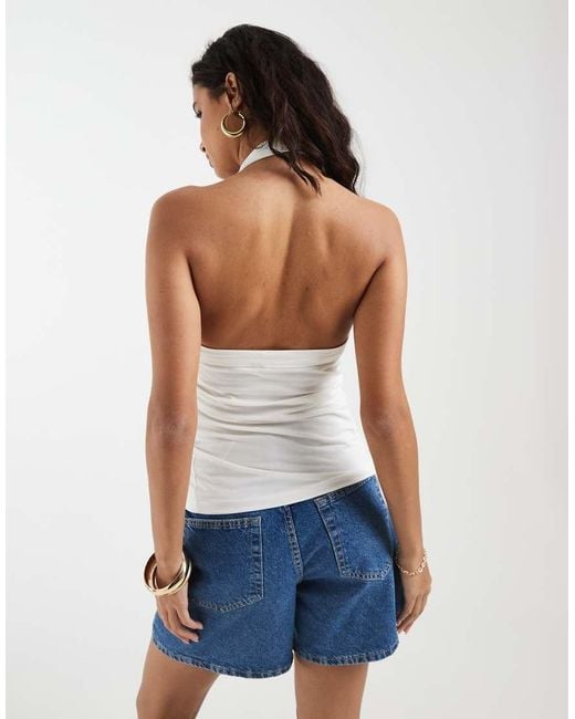 Vero Moda White Smooth Jersey Halter Neck Top