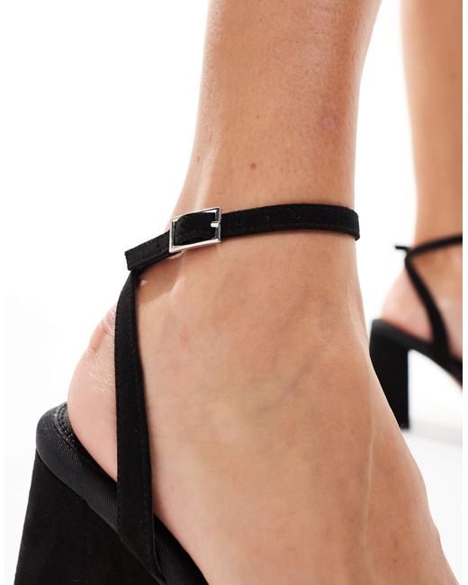 ASOS Black – hotel – filigrane sandaletten aus wildlederimitat
