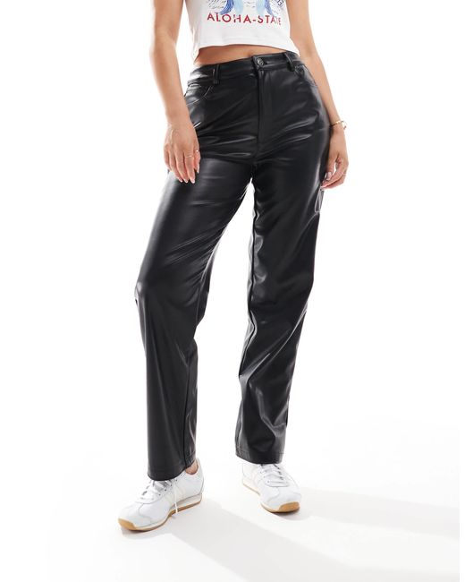 Hourglass - pantalon droit en similicuir ASOS en coloris Black