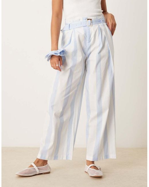 Mango White Cotton Belted Culotte