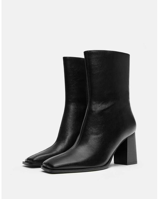 Pull&Bear Black High-heel Ankle Boots