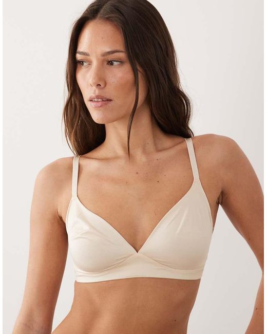 Lindex Natural Shiny Satin Soft Bralet
