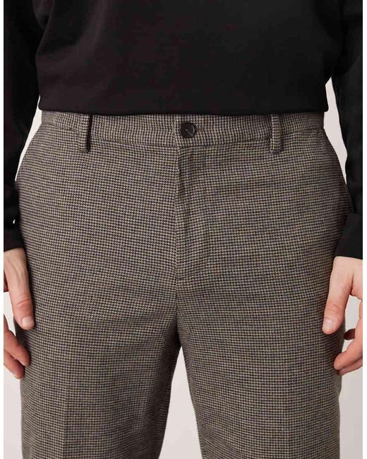 Mango Gray Tailored Tweed Trousers for men