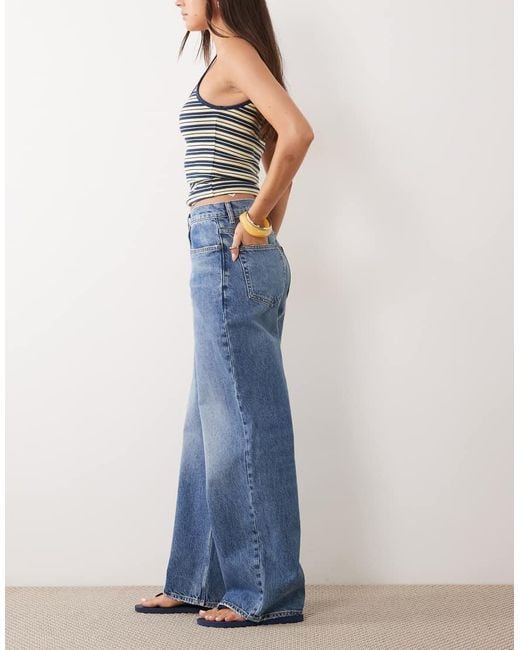 Polo Ralph Lauren Blue Washed Wide Leg Jeans
