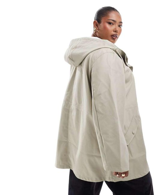 Vero Moda Natural Coated Rain Jacket With Hood