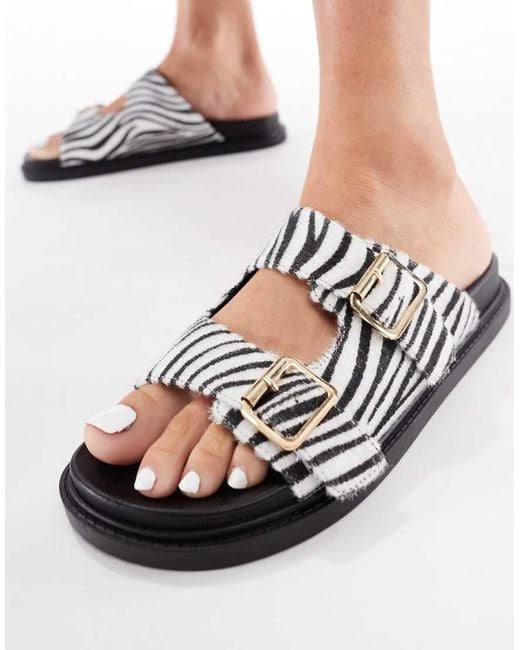 London Rebel Sandalen Met Gespdetail in het Black