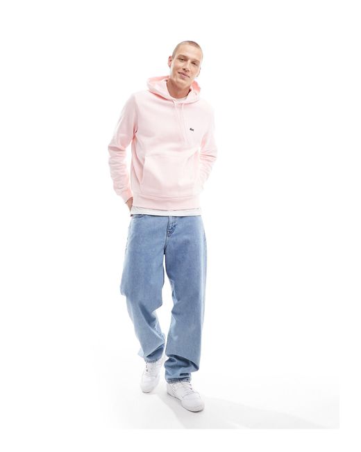 Sudadera claro con capucha y logo Lacoste de hombre de color Pink