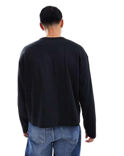 ASOS Blue Heavyweight Boxy Oversized Long Sleeve T-shirt for men