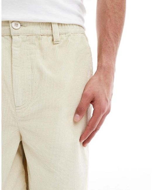 ASOS Natural Long Length Corduroy Shorts for men