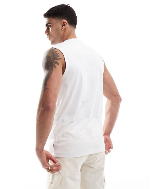 French Connection White French Connection Fcuk Sleeveless Singlet for men