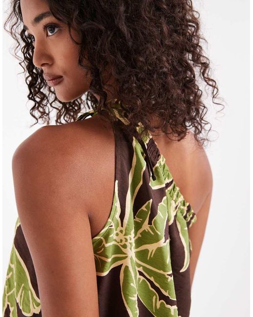 ASOS Green One Shoulder Top Co-Ord