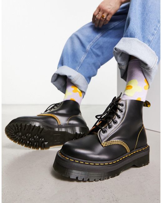 Dr. Martens 101 Ub Quad 6 Eye Boots Vintage Smooth Leather in Black for Men  | Lyst Australia