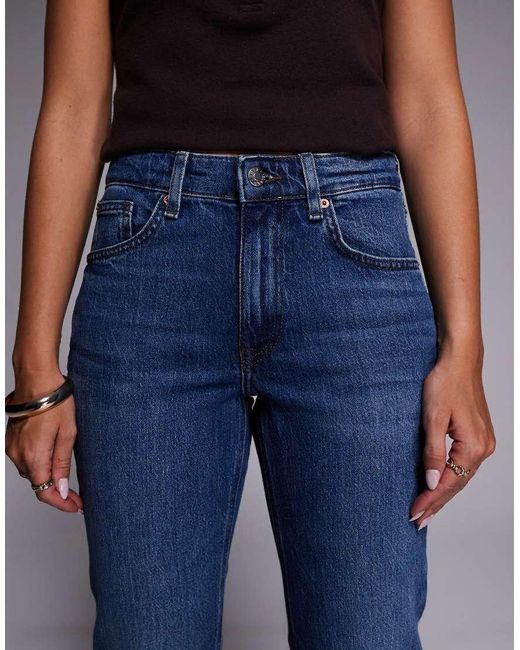 River Island Blue Mid Rise Bootcut Flared Jeans