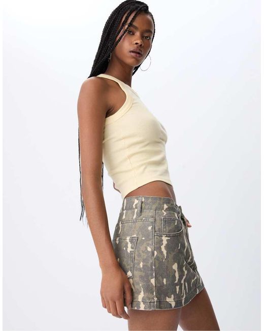 Stradivarius Skort Met Print in het White
