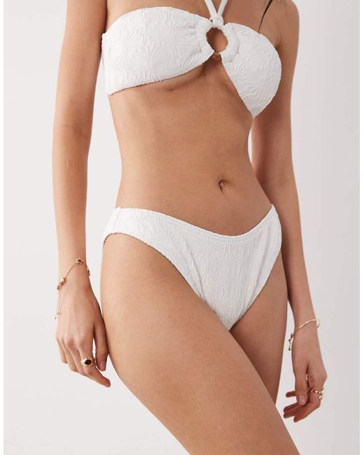 New Look Brown Textured Bikini Bottoms
