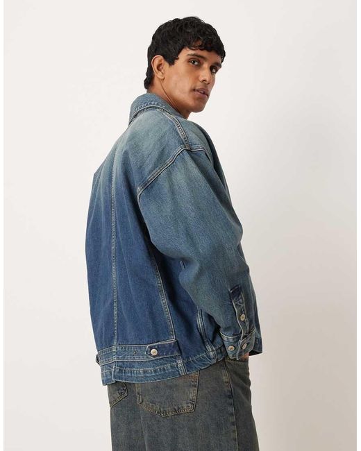 Calvin Klein Blue Oversized Denim Jacket for men
