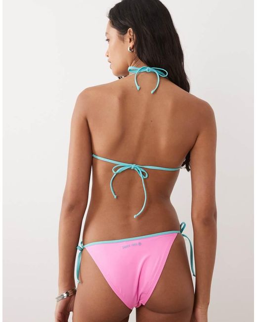 Rip Curl Pink Rip Curl Contrast Trim Triangle Bikini Top