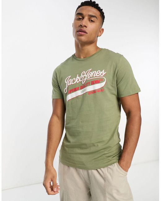 Jack & Jones Vintage Logo T-shirt in Green for Men | Lyst