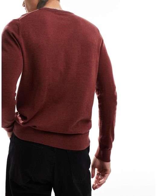 Maglione Bordeaux Con Righe A Contrasto Sui Bordi E Logo Della Zebra di Paul Smith in Red da Uomo