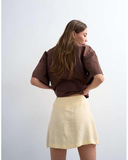 TOPSHOP Brown Super Soft Cupro Mini Skirt