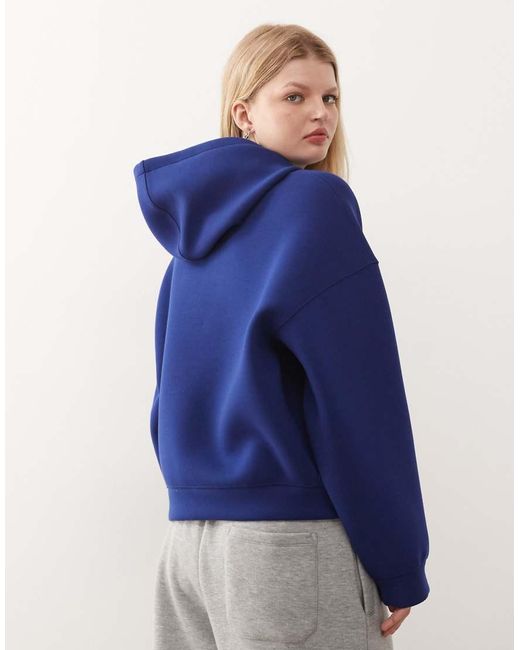Weekday Blue Scarlet Oversized Zip Through Hoodie