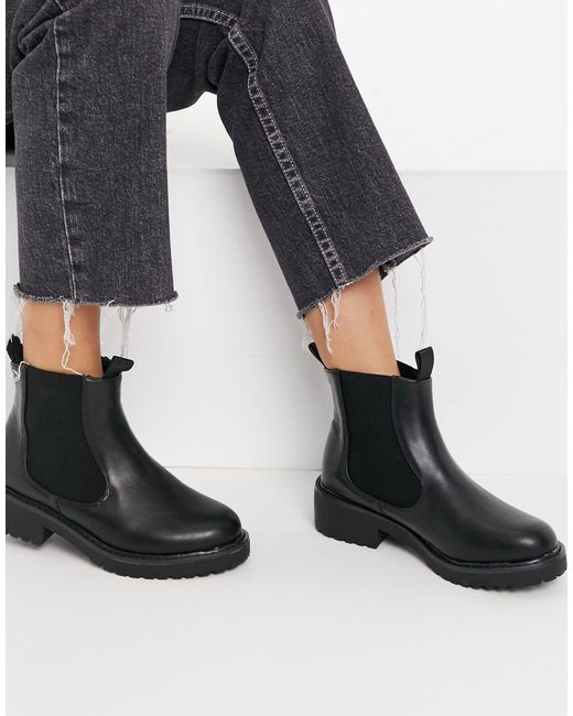 London Rebel Rubber Chelsea Enkellaarzen Met Brede Pasvorm in het Zwart -  Lyst