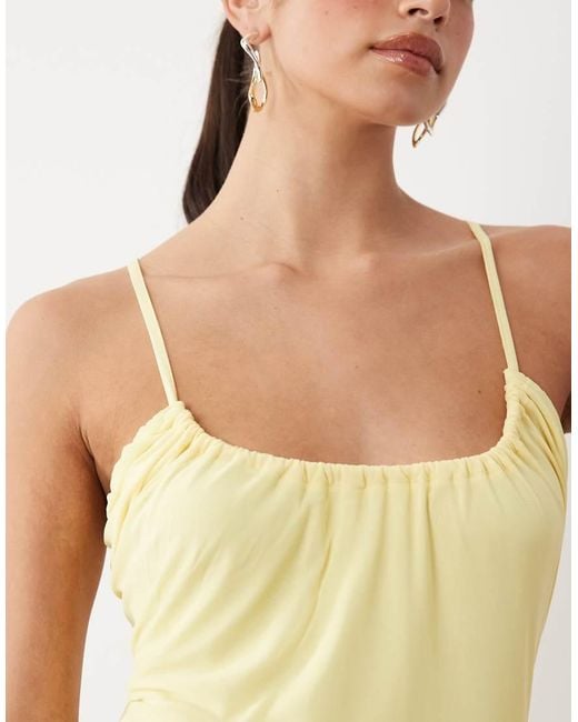 ASOS Natural Strappy Mesh Cami Style Maxi Dress
