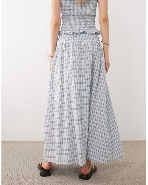 ASOS Gray Shirred Waist Maxi Skirt