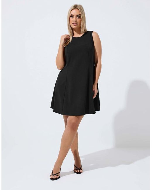 Yours Clothing Black Seam Detail Mini Dress