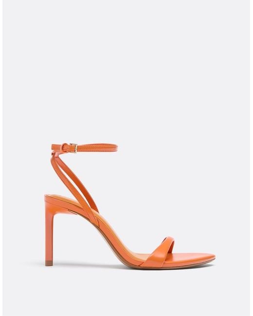 Stradivarius Pink Satin Stiletto Heel Sandals