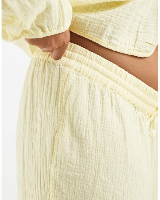 Pieces Plus Natural Pieces Curve Crinkle Cotton Wide Leg Pants