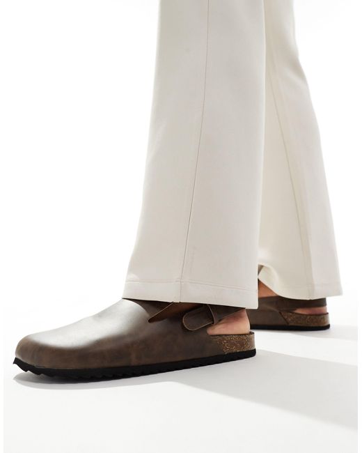 ASOS Brown Mule Clog Sandals for men
