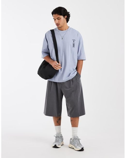 ASOS Blue Oversized T-shirt With Dragon Graphic for men