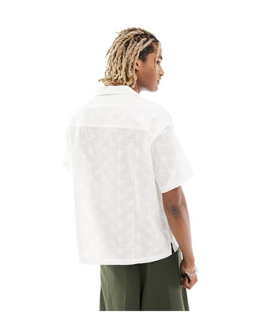 Chemise coupe carrée en jacquard Native Youth pour homme en coloris White