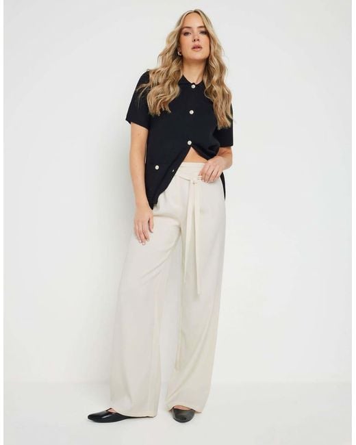 Long Tall Sally White Tie Wide Leg Trousers