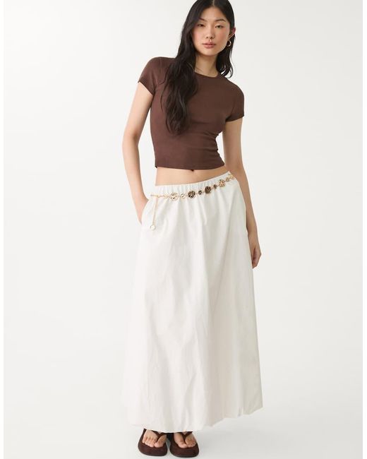 Stradivarius Brown Metal Belt With Discs