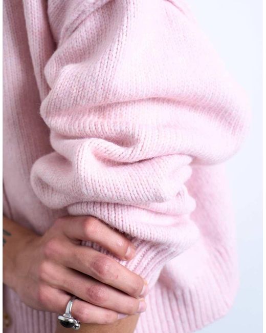 TOPSHOP White Knitted Exposed Seam Relaxed Cardigan