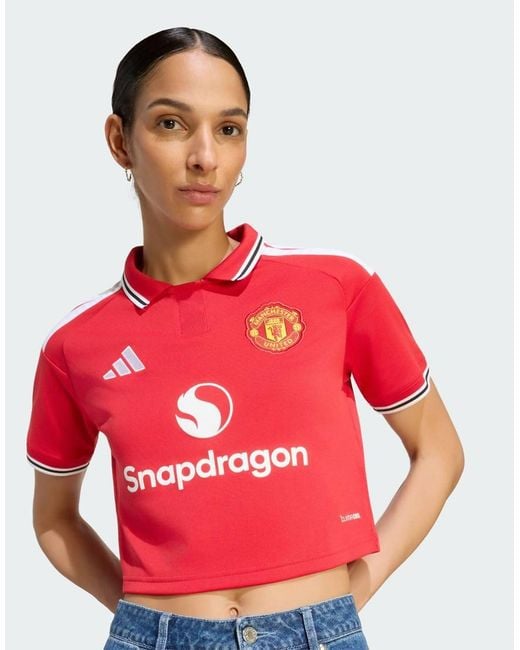 Adidas Originals Red Manchester United 26/27 Home Jersey Crop