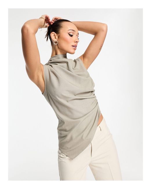 ジャケット・アウター S asymmetric drape tops theredthread