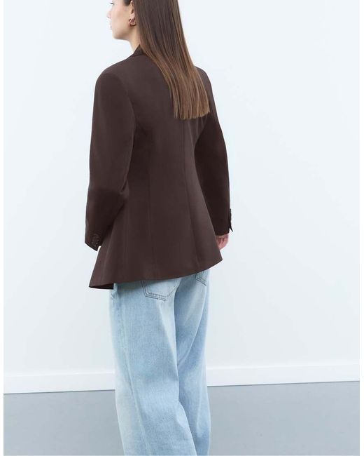Stradivarius Black Tailored Buttoned Blazer